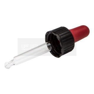 Pipetje van glas met rode rubber pipetteerballon (10 ml)