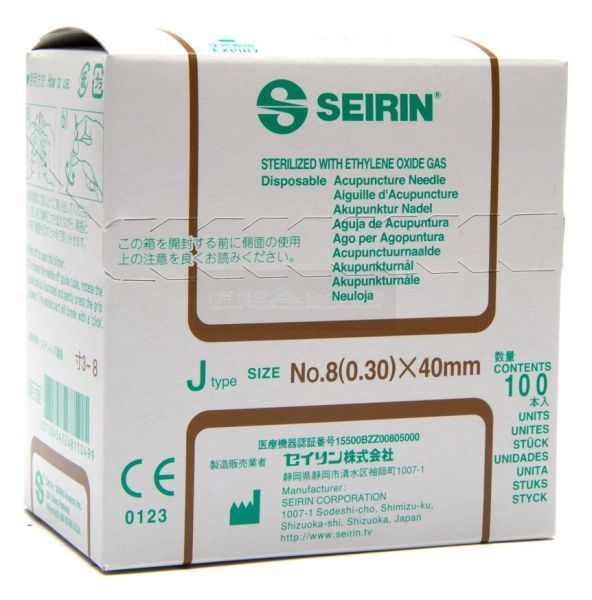 Seirin naalden type J 0,30 mm x 40 mm à 100 stuks