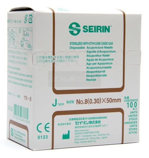 Seirin naalden type J 0,30 mm x 50 mm à 100 stuks