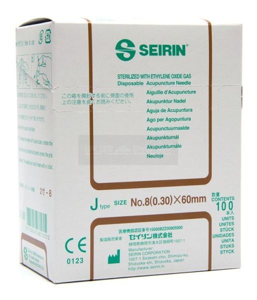 Seirin naalden type J 0,30 mm x 60 mm à 100 stuks