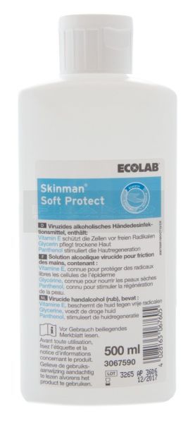 Skinman Soft Protect Ecolab handdesinfectie lotion 500 ml met vitamine E, glycerine en panthenol