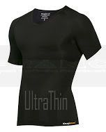 Knap'man Body Encircled Compressie Shirt met  V-hals UltraThin zwart zijkant