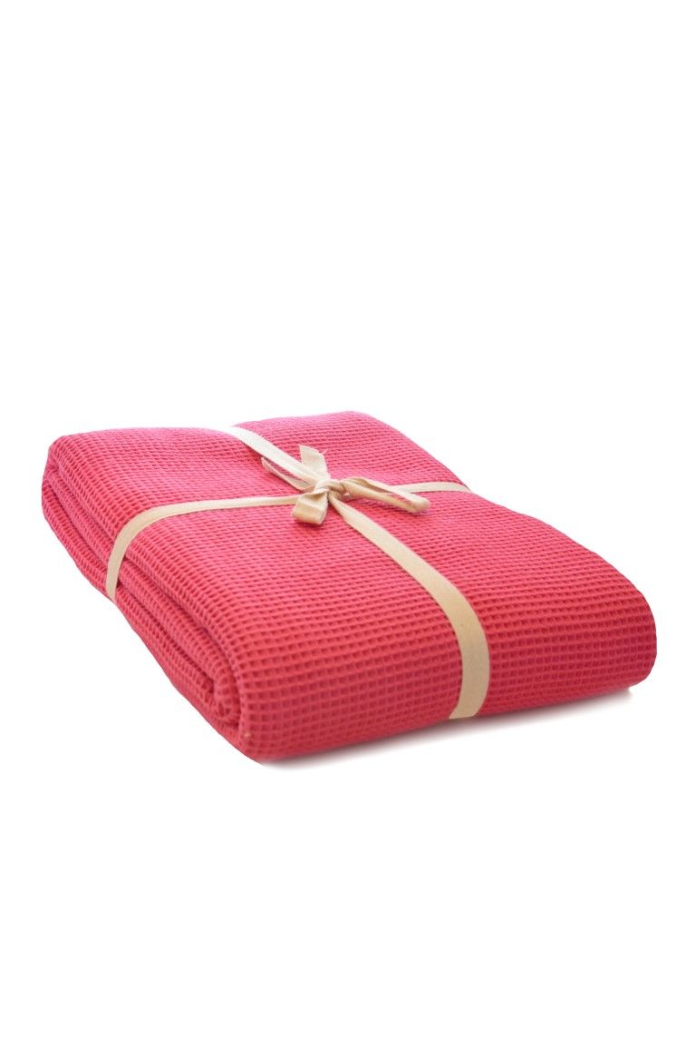 Wafeldeken 150 cm x 210 cm - roze