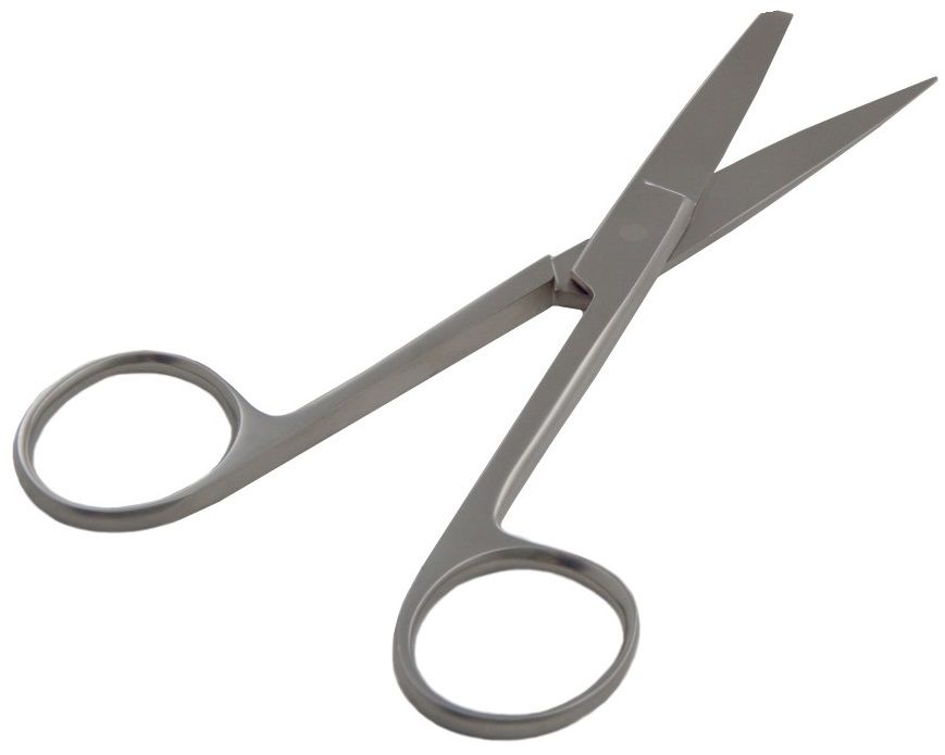 Linkshandigen schaar spits - stomp 14 cm rvs uitvoering