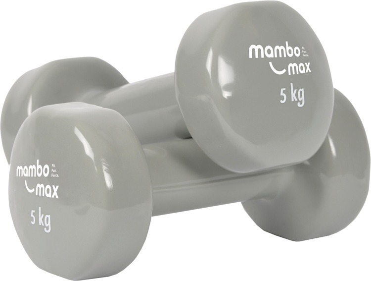 Vinyl dumbells 5 kg per paar zwart
