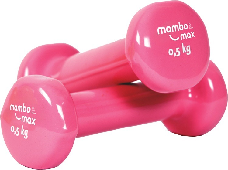 Vinyl dumbells 500 gram per paar roze