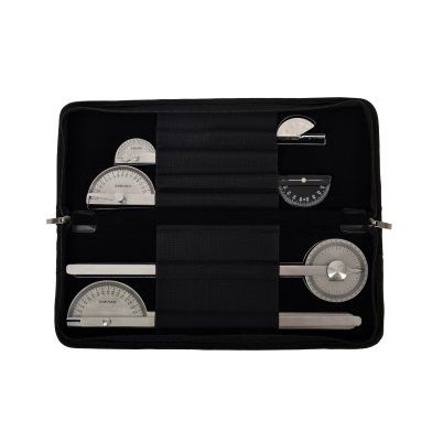 Saehan plastic goniometerset à 6 stuks in etui open