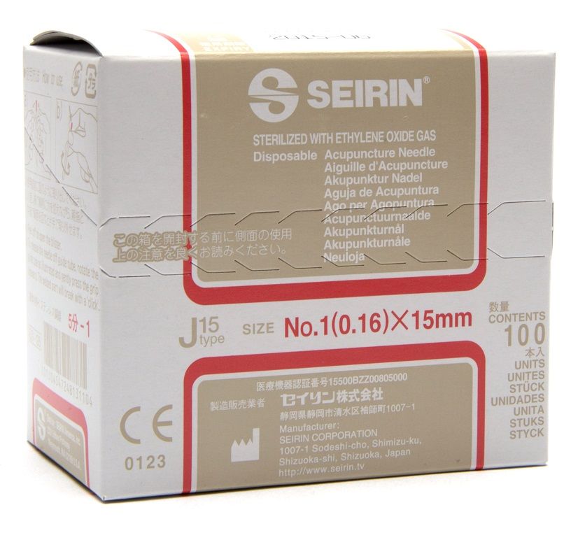 Seirin J15 acupunctuurnaalden , (0.16) X 15mm. 100 stuks