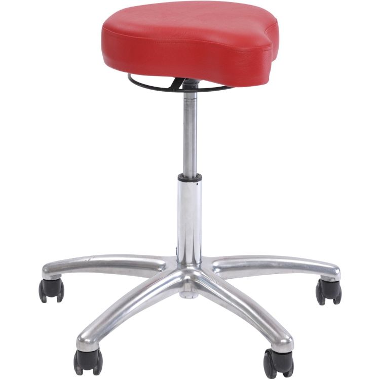 Tabouret Zadelzit met ringbediening en aluminium voet