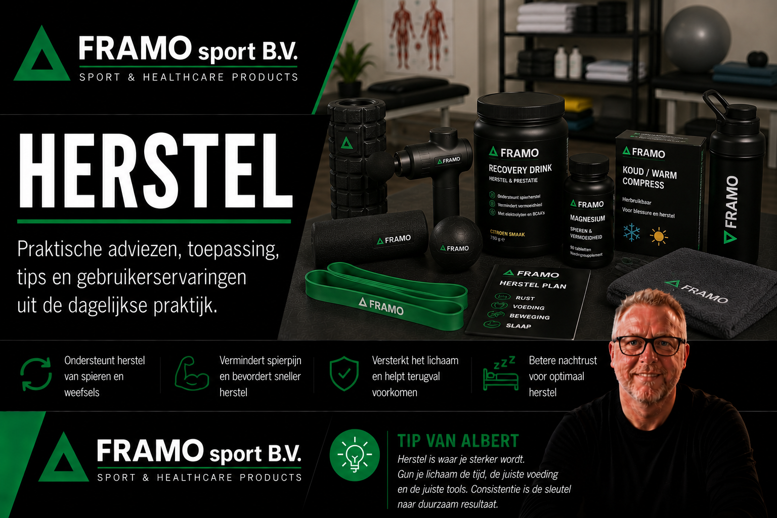 Herstel artikelen en praktijkgerichte adviezen van FRAMO sport