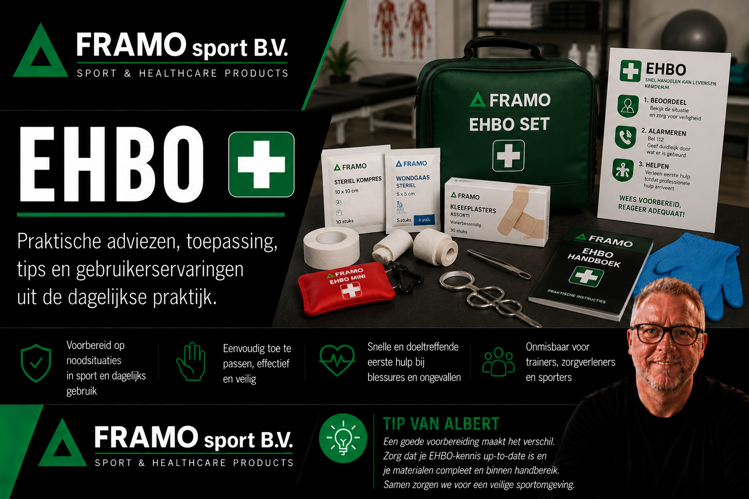 EHBO artikelen en praktijkgerichte adviezen van FRAMO sport