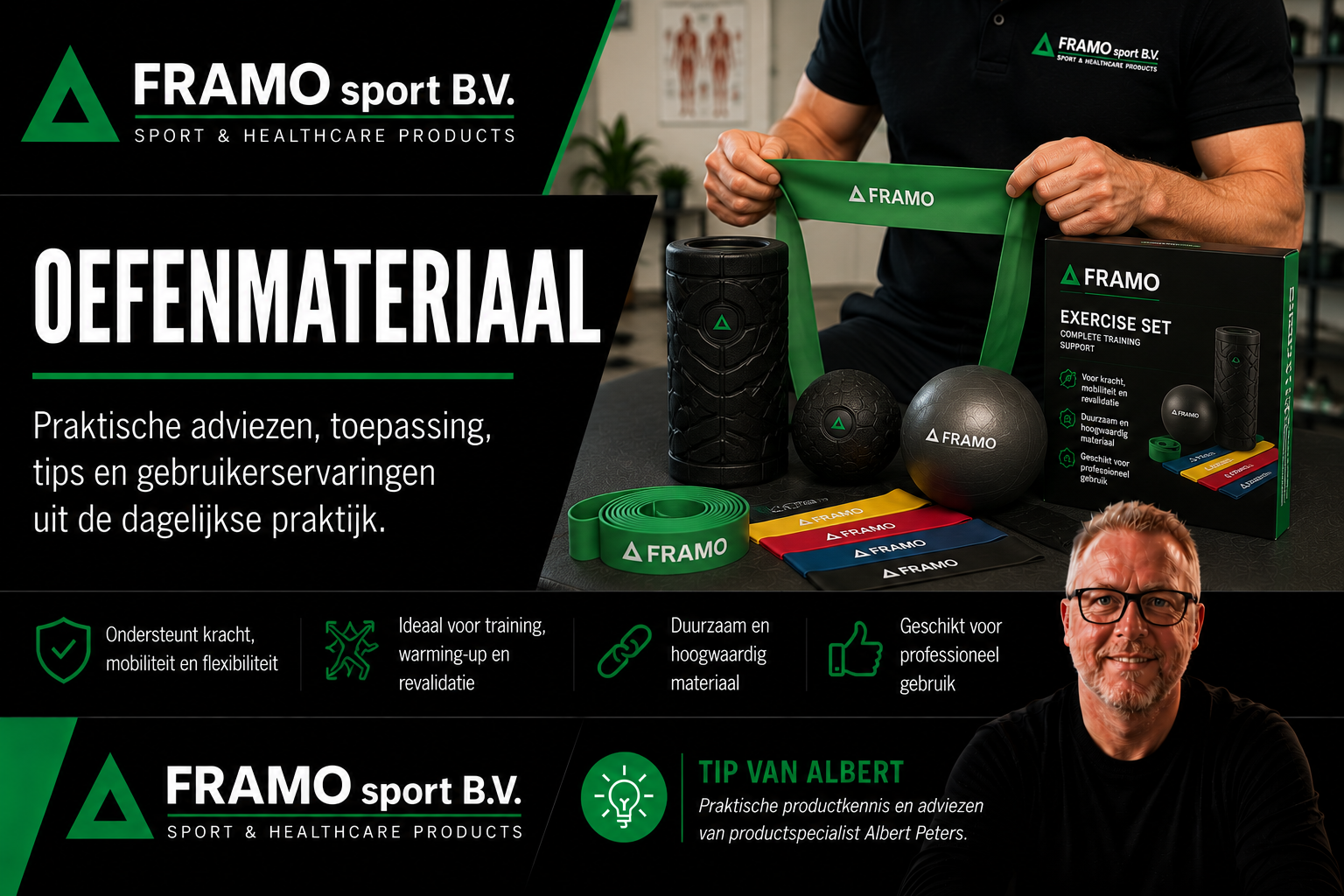Oefenmateriaal artikelen en adviezen van FRAMO sport