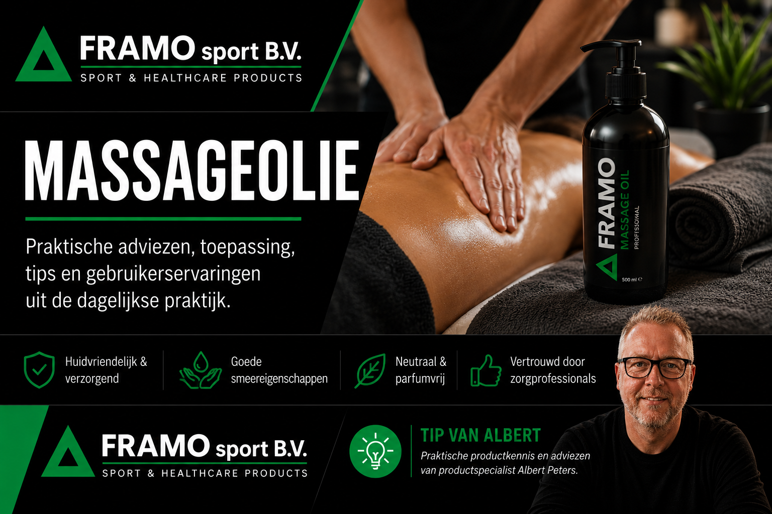 Massageolie artikelen en adviezen van FRAMO sport