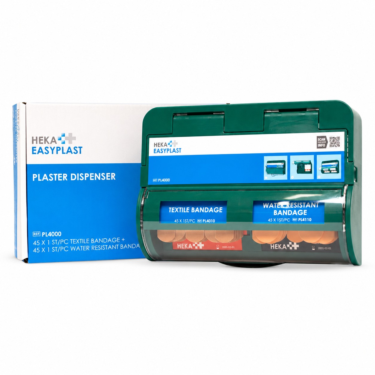 Heka EasyPlast pleisterdispenser met textiele en waterbestendige pleisters